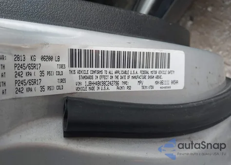 2008 Jeep Commander Sport from USA, damaged, VIN 1J8HH48K98C242796